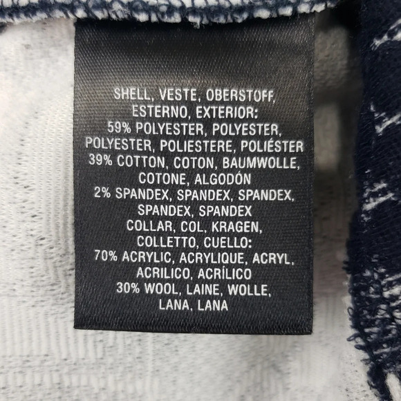 Maeve Anthropology Midi Sweater Dress Sz 8P Ryder Jacquard Turtleneck Navy Blue - Picture 11 of 12